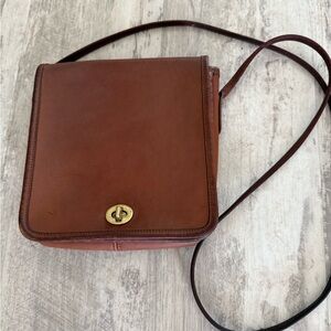 Vintage Coach Compact Leather Crossbody Bag